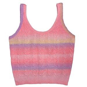 sugar + lips pastel knit tank top purple pink cotton candy no size tag